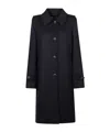 Prada Coat With Button Detailing And Side Pockets In Blue