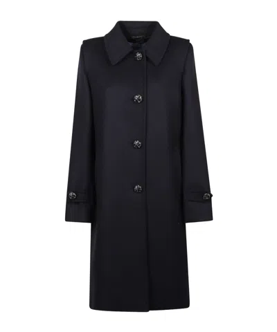 Prada Long Sleeve Coat In Blue