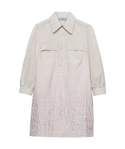 Prada Button Mini Dress In Pink