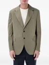 Prada Button Poplin Blazer In Green