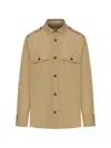 Prada Cotton Poplin Shirt Tailored Collar Button Epaulettes In Brown