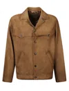 Prada Button-up Brown Coat With Structured Collar In Brown