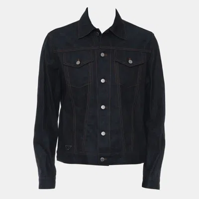 Pre-owned Prada Button Up Denim Jacket L In Blue