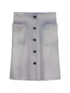 Prada Button-up Patch-pocket Skirt In Blue