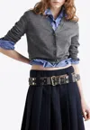 Prada V-neck Knitwear With Classic Silhouette And Refined Details In Gray