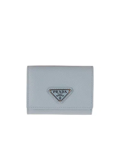 Prada Button Your Wallet In Gray
