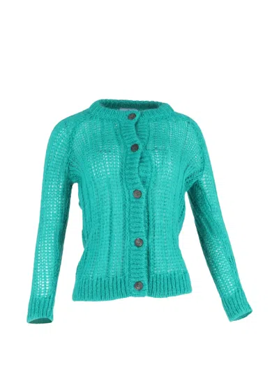 Pre-owned Prada Buttoned Cardigan In Green