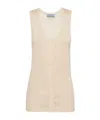 Prada Buttoned Cashmere Tank Top In Neutral Color