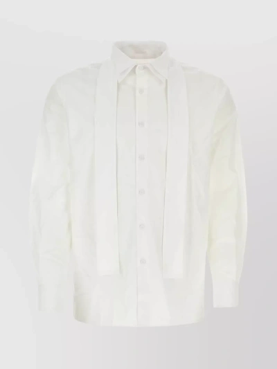 Prada Buttoned Collar Shirt With Long Sleeves In White