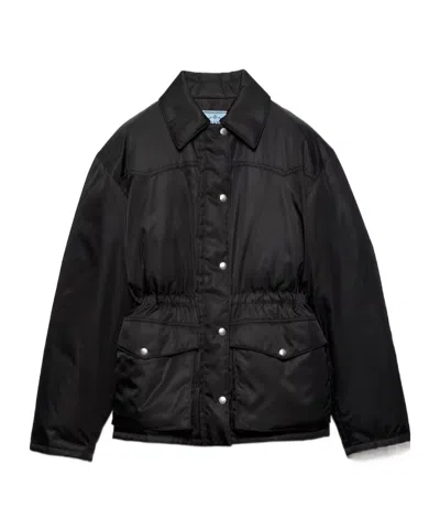 PRADA PRADA DRAWSTRING BUTTONED DOWN JACKET