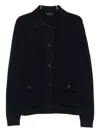 Prada Buttoned Patch-pocket Cardigan In Blue