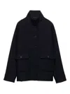 Prada Buttoned Reversible Jacket In Blue