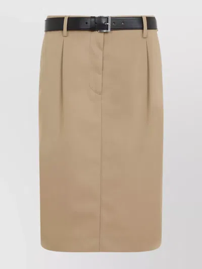 Prada Midi Skirt In Brown