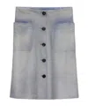 Prada Button-up Patch-pocket Skirt In Blue