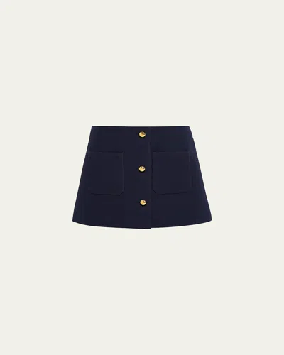 PRADA BUTTONED WOOL MINI SKIRT