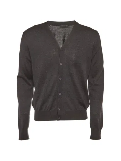 Pre-owned Prada Button-front Cardigan In Gray