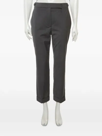 Pre-owned Prada Button-tab Straight-fit Trousers In Gray