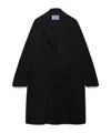 Prada Button-up Long Coat In Black