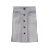 Prada Button-up Patch-pocket Skirt In Blue