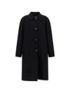 Prada Button-up Single-breasted Coat In Black