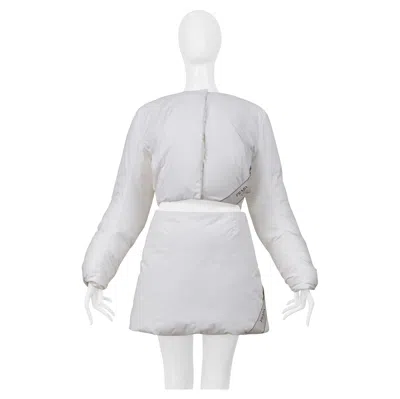 Pre-owned Prada By Raf Simons White Cotton Padded Jacket And Mini Skirt 2023