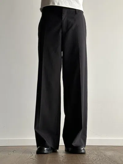 Pre-owned Prada By Raf Simons Wide Wool Suit Pants In Gray