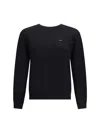 Prada Wool Crew Neck Sweater With Ribbed Cuffs In Blue