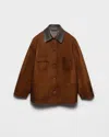 Prada Long-sleeved Button-up Jacket In Brown