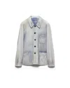 Prada Suede Caban Jacket In Blue