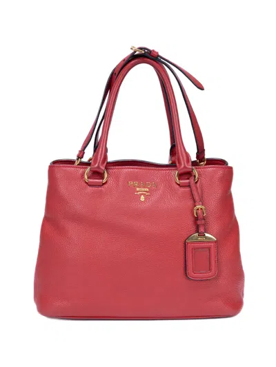 Pre-owned Prada Cabas Tote Bag In Red