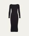 Prada Cable Body-con Midi Dress In Nero