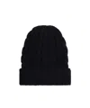 Prada Cable-knit Cashmere Beanie In Black