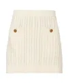 Prada Mini Skirt With Elastic Waist And Decorative Buttons In Ivory
