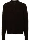 Prada Polo-pullover Mit Zopfmuster In Braun