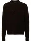Prada Polo-pullover Mit Zopfmuster In Brown