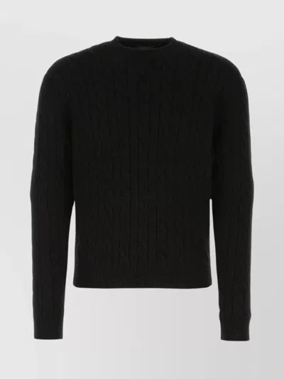 PRADA CABLE KNIT WOOL BLEND SWEATER