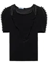Prada Puffy-sleeve Cady Crepe Top In Black