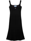 Prada Cady Midi Dress In 黑色