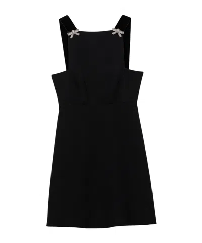 PRADA PRADA BOW DETAILED CADY MINI DRESS