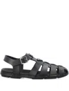 Prada Black Rubber Sandals With Tech Straps And Buckle Closure