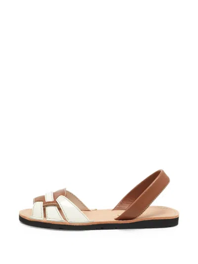 Pre-owned Prada Cage Flat Sandals In Brown