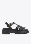 Prada Leather Cage Sandals In Black