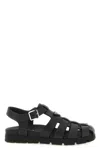 Prada Black Logo Sandals In Black