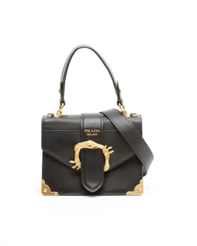 Prada Cahier Animalier Bag In Black