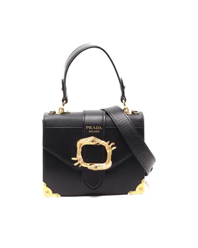 Prada Cahier Animalier Bag In Black