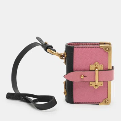 Pre-owned Prada Cahier Book Pink Leather Bag Charm