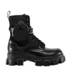 Prada Cai Xukun Also Decorates Small Bags Of Military Style Boots With Ankle Wrapping. In Black