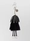 Prada Calf Hair And Leather Keyring With Fur Detailing