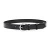 Prada Adjustable Leather Belt With Round Silver Buckle