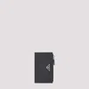 Prada Calf Leather Credit Card Case In Black